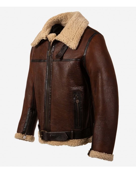 Dark Winds Zahn McClarnon Shearling Leather Jacket