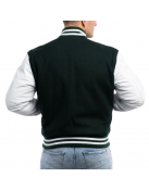 Dartmouth Green Wool Body & Bright White Sleeves Letterman Jacket