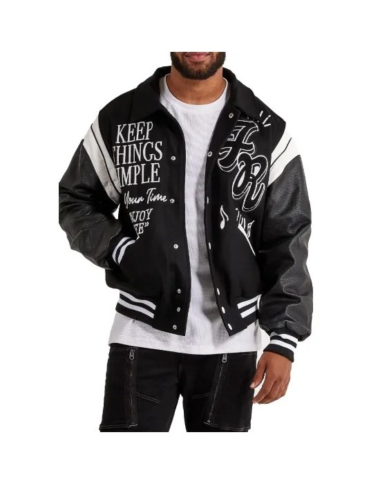 First Row Keep Things Simple Varsity Jacket