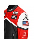 Givenchy Racing Red and Black Leather Jacket