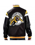 Hamilton Tiger-Cats Black Varsity Full-zip Leather Jacket