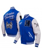 Hampton Pirates HBCU Royal and White Varsity Jacket