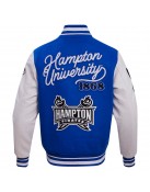 Hampton Pirates HBCU Royal and White Varsity Jacket