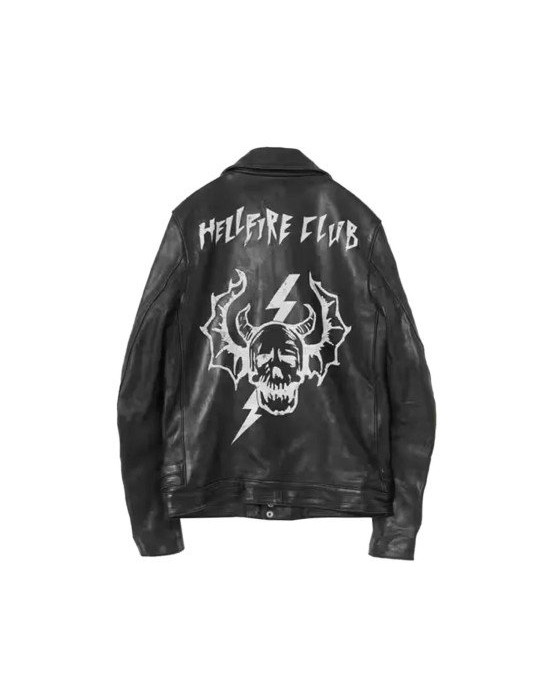 Hellfire Club Biker Black Leather Jacket