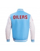 Houston Oilers Oil Derrick Classic Rib Varsity Jacket