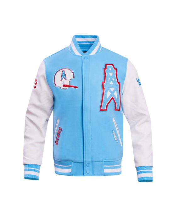 Houston Oilers Oil Derrick Classic Rib Varsity Jacket