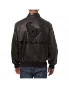 Houston Texans Black Real Leather Jacket