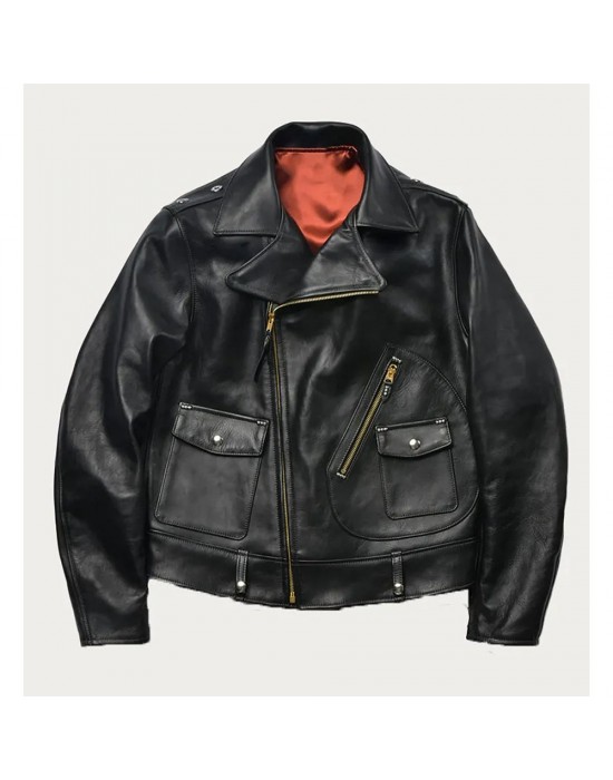 Jason Momoa Black Leather Biker Jacket