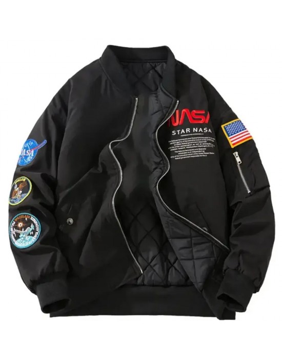 Joe Rogan Nasa Black Bomber Jacket