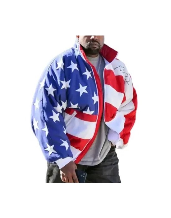 Kanye West American Flag Parachute Jacket