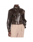 Kennedy Mcmann Nancy Drew Aviator Brown Leather Jacket