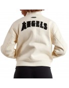 LA Angels Wool Cream White Varsity Jacket