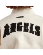 LA Angels Wool Cream White Varsity Jacket