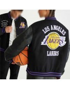 LA Lakers Basketball Black Varsity Jacket