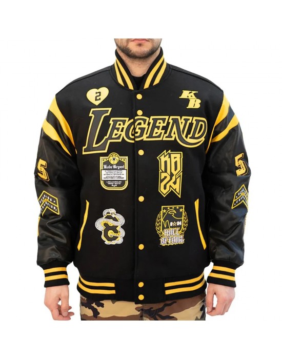 LA Lakers Kobe Bryant Collage Legends Black Varsity Jacket