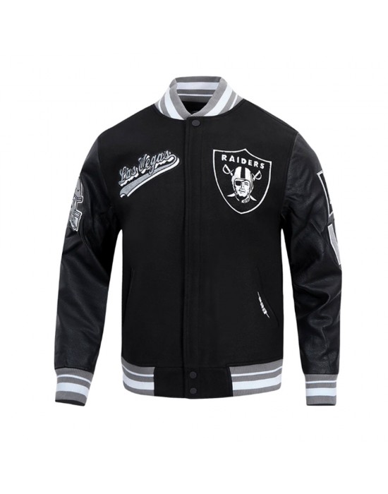 Las Vegas Raiders Script Tail Classic Rib Varsity Jacket