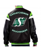 Leather Saskatchewan Roughriders Black Varsity Full-Zip Jacket