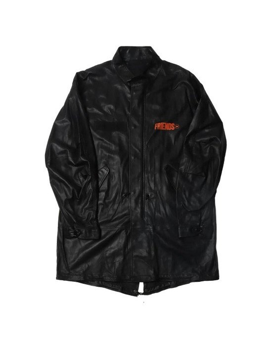 Leather Vlone Friends Black Coat