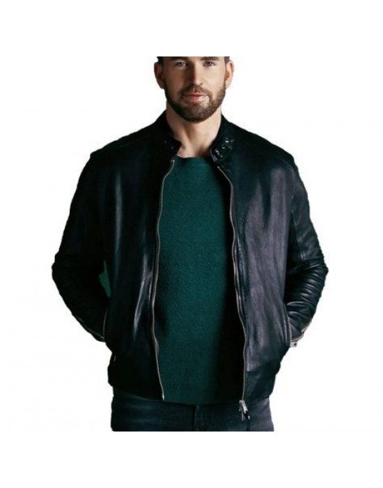 Live Smarter Better World Chris Evans Real Leather Jacket