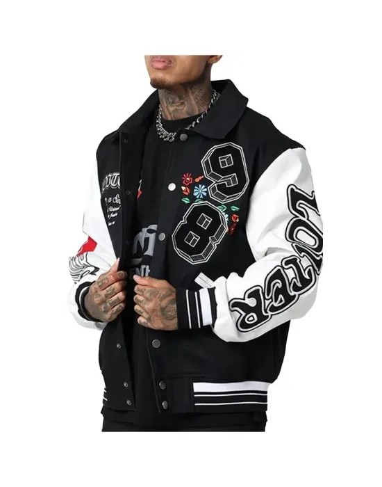 Loiter Varsity Black Jacket