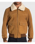 Louis Men’s Brown G-1 Bomber Suede Jacket