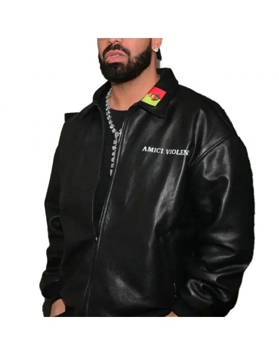 Men's Drake Amici Violente Leather Jacket: Premium Quality