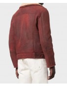 Men’s Aviator Burgundy Leather Jacket