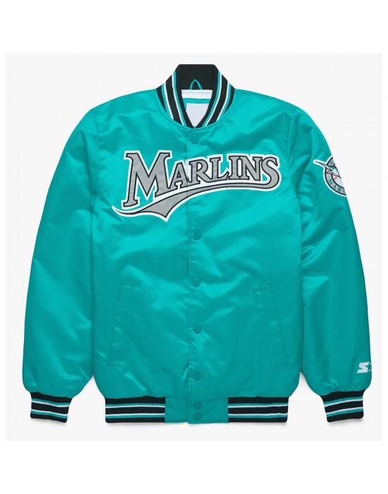 Miami Marlins Classic Teal Satin Jacket