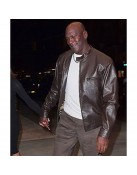 Michael Jordan Brown Leather Jacket