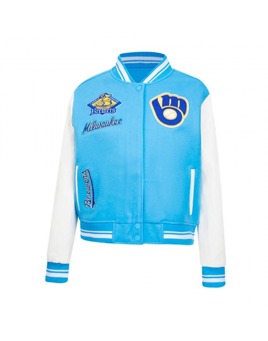 Milwaukee Brewers Classic Blue Wool Varsity Jacket