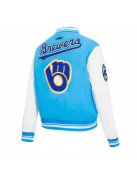 Milwaukee Brewers Classic Blue Wool Varsity Jacket