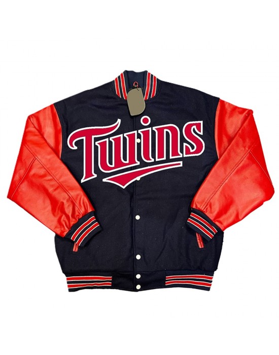 Minnesota Twins Navy and Red Varsity Jacket