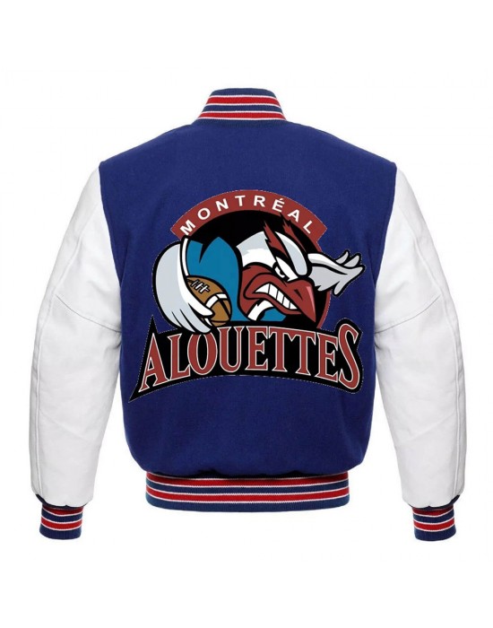 Montreal Alouettes Blue and White Varsity Jacket