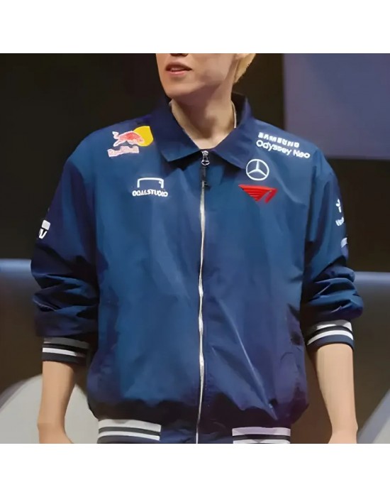 MSI 2024 T1 Blue Satin Blue Bomber Jacket