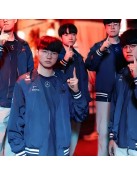 MSI 2024 T1 Blue Satin Blue Bomber Jacket