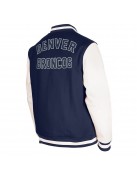 New Era Denver Broncos Navy Blue and White Varsity Jacket