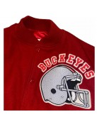 Ohio State Buckeyes Burgundy and White Varsity Jacket