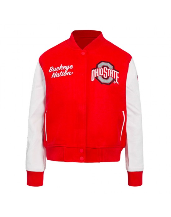 Ohio State University Red Classic varsity jacket