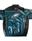 Philadelphia Eagles Green and Black Leather Jacket - Stylish NFL Fan Gear