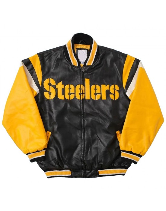 Pittsburgh Steelers Black and Yellow Leather Jacket