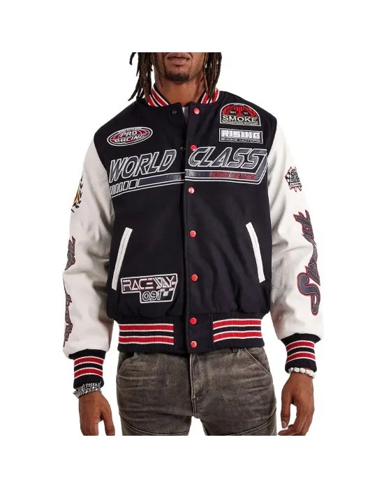 Racing Smoke Rise Wool Varsity Jacket