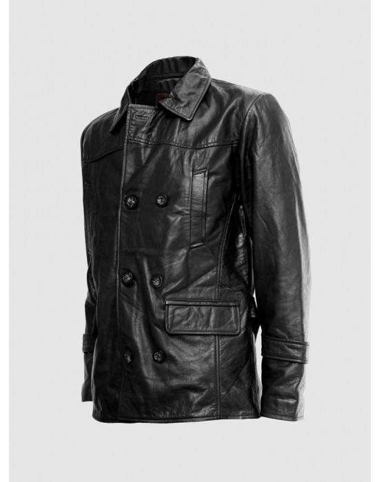 Reefer Black Leather Jacket