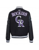 Retro Classic Rib Wool Colorado Rockies Varsity Jacket