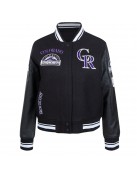 Retro Classic Rib Wool Colorado Rockies Varsity Jacket