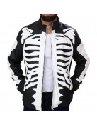 Rob Zombie Skeleton Bones Skull Black Leather Jacket