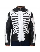 Rob Zombie Skeleton Bones Skull Black Leather Jacket