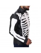 Rob Zombie Skeleton Bones Skull Black Leather Jacket