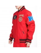 San Francisco 49ers Crest Emblem Rib Varsity Wool Jacket