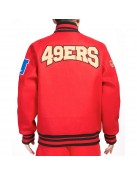 San Francisco 49ers Crest Emblem Rib Varsity Wool Jacket