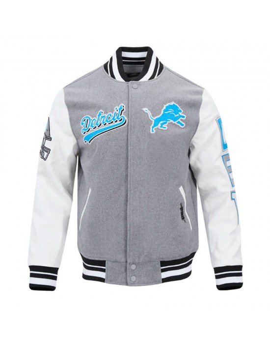 Script Tail Detroit Lions Classic Rib Varsity Jacket